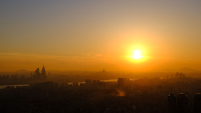 Seoul at sunset from the N Tower